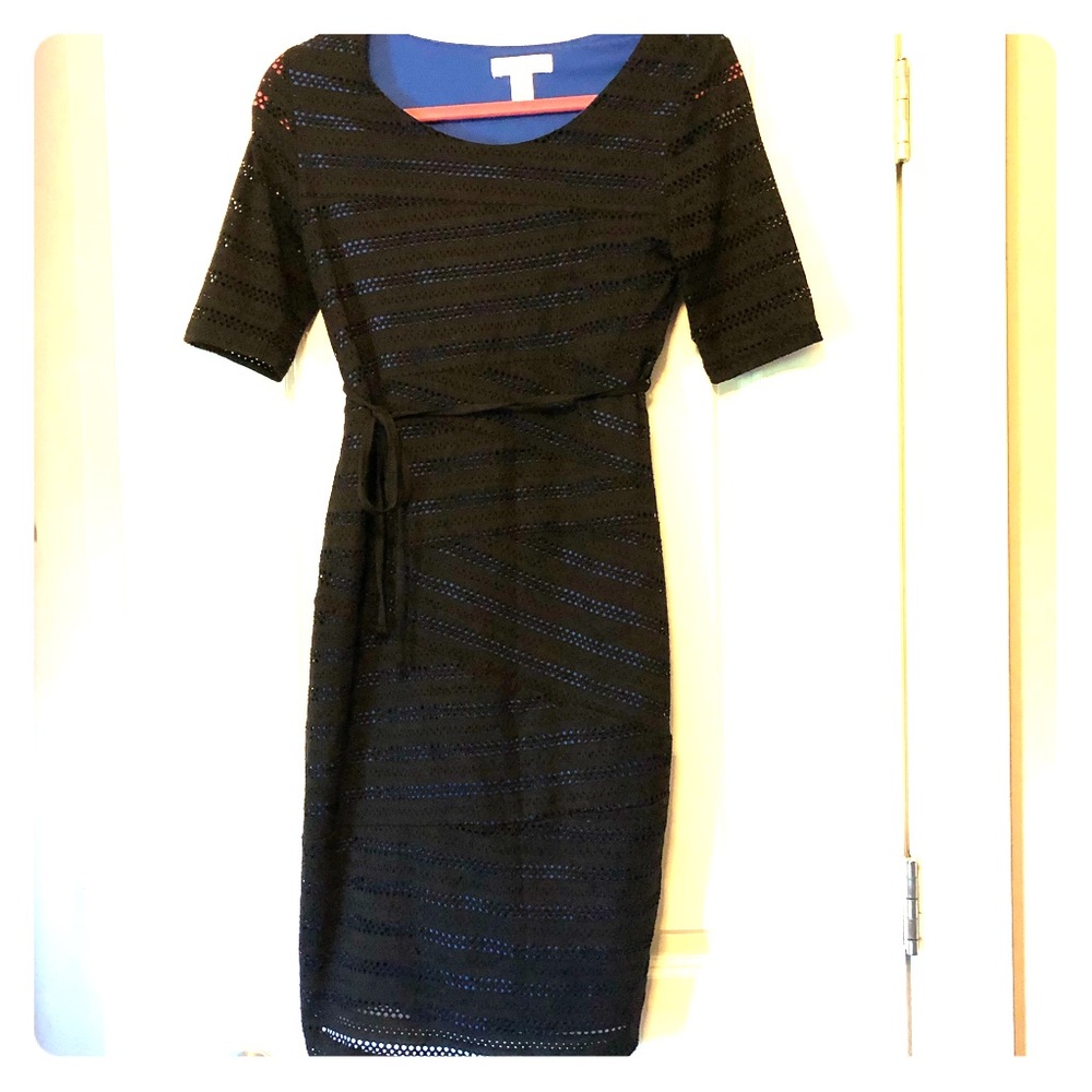 Blue/blk maternity dress comfy and flattering